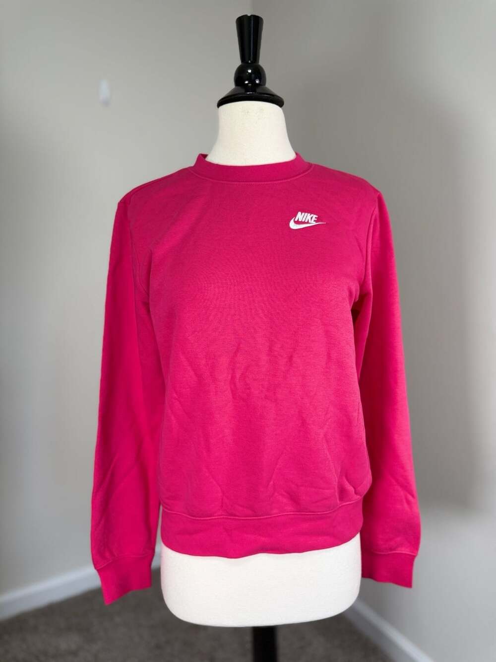 Nike NWT Women's Sportswear Club Fleece Crewneck Sweatshirt Pink XS Athleisure